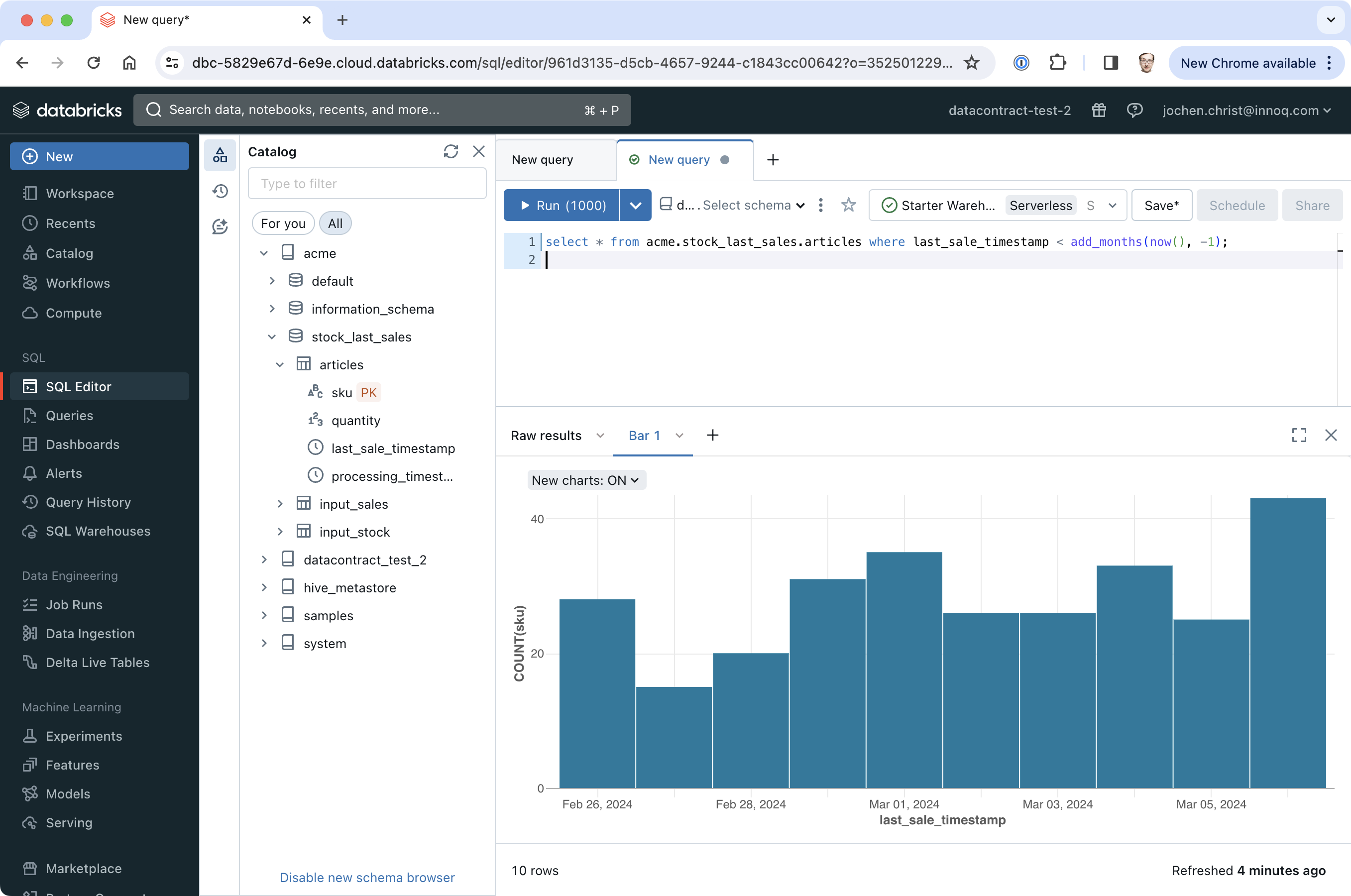 Analytics within Databricks