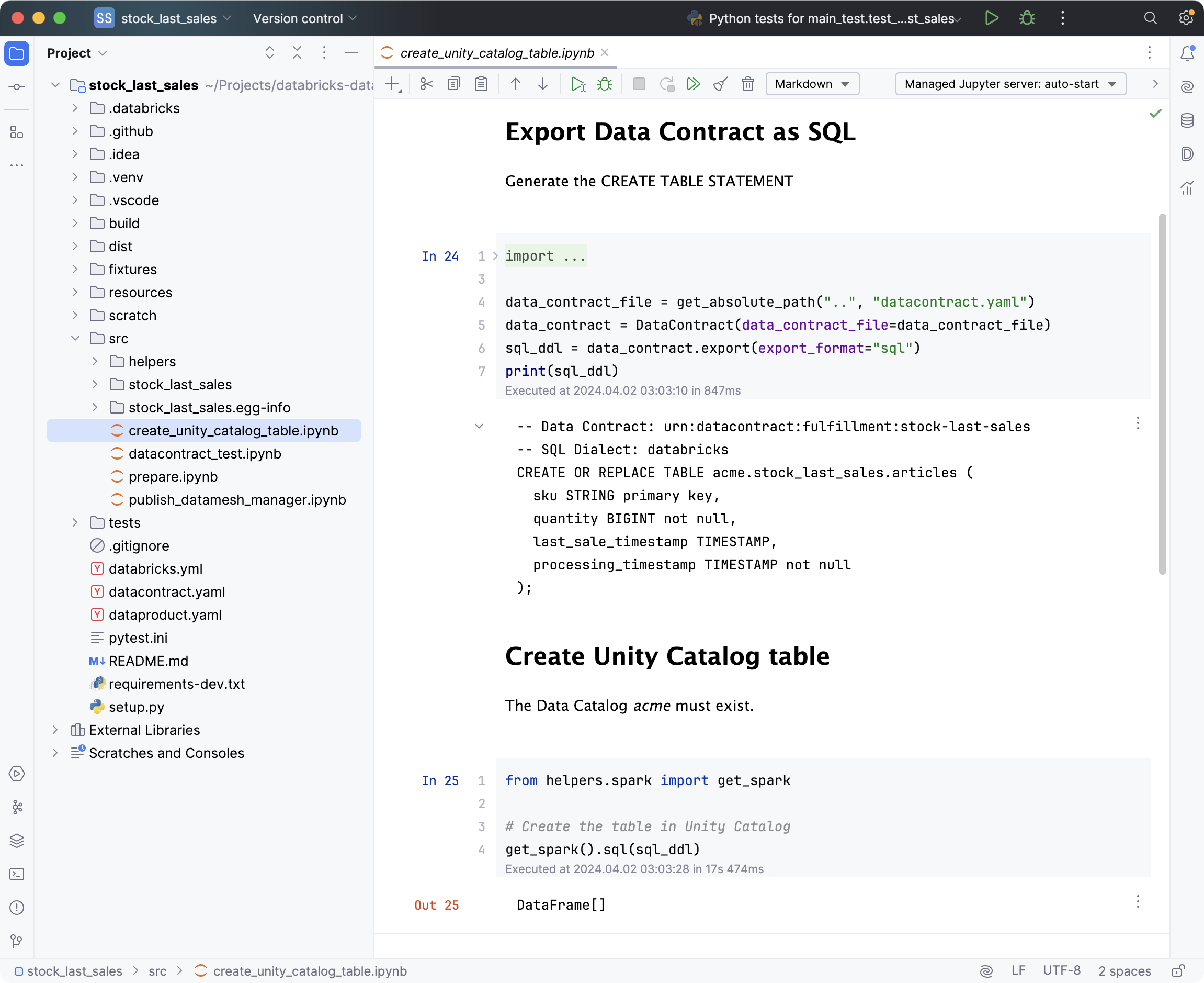 Use Data Contract CLI to create the Unity Catalog Table