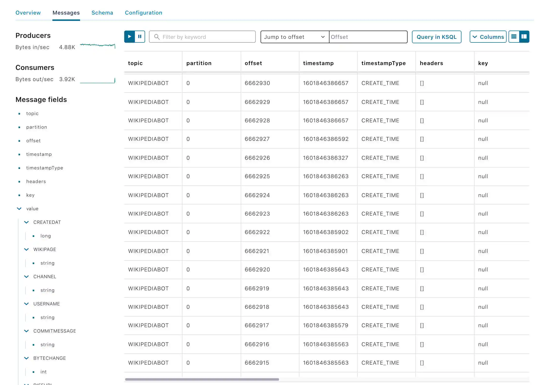 Screenshot of Apache Kafka